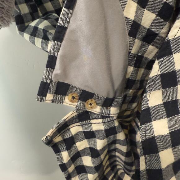 Duluth Trading Co Women's Free Swingin' Flannel Shirtdress Plaid Black Cream L - Picture 10 of 10